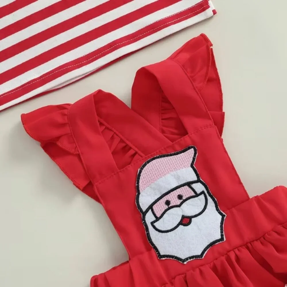 Christmas Santa Shirt & Dress Girls Outfit Set